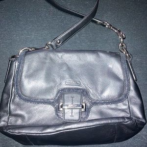 Medium black leather coach crossbody